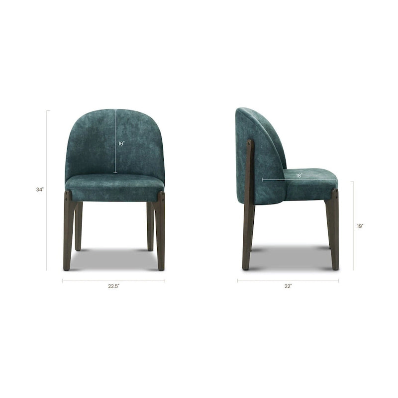 Chaises de salle à manger Pietta de Poly & Bark (lot de 2) – Tissu durable avec pieds en bois massif