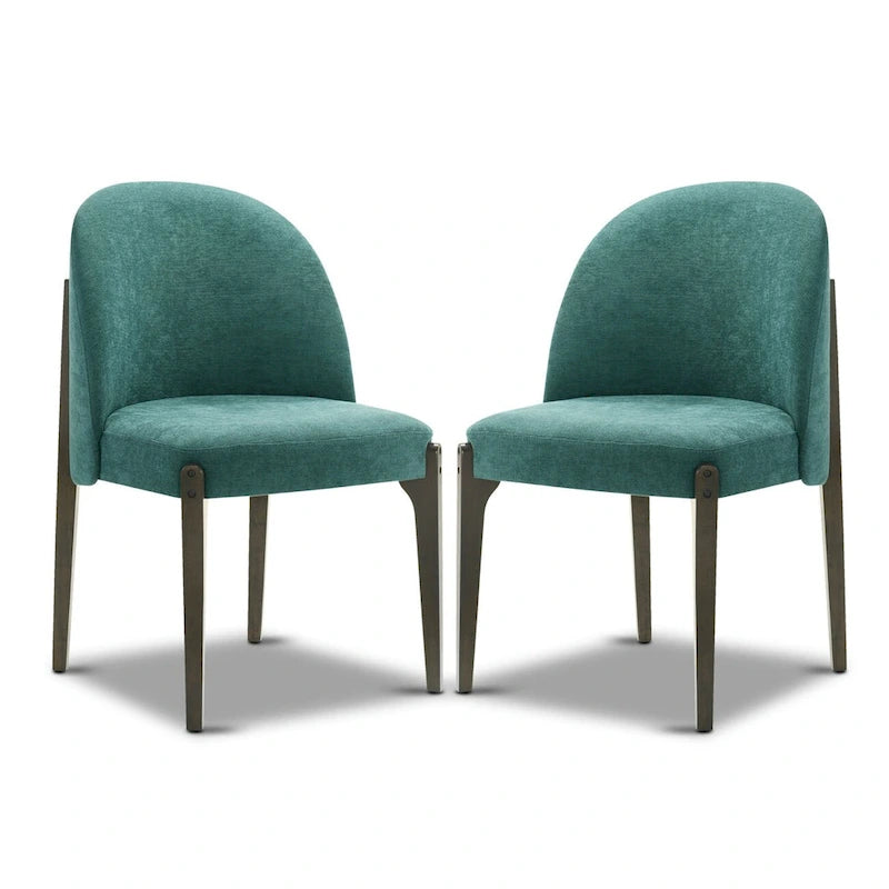 Chaises de salle à manger Pietta de Poly & Bark (lot de 2) – Tissu durable avec pieds en bois massif