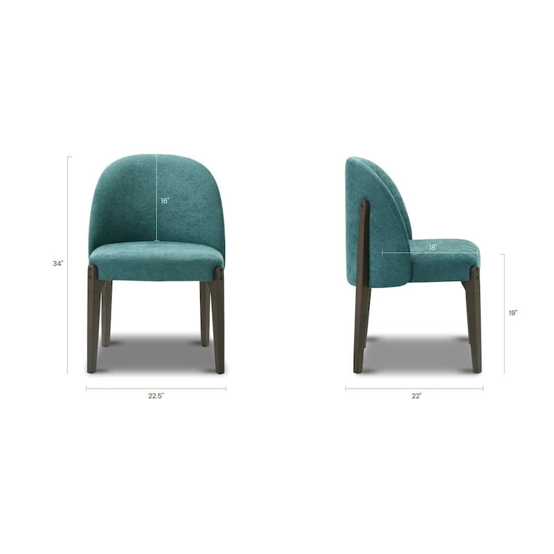 Chaises de salle à manger Pietta de Poly & Bark (lot de 2) – Tissu durable avec pieds en bois massif