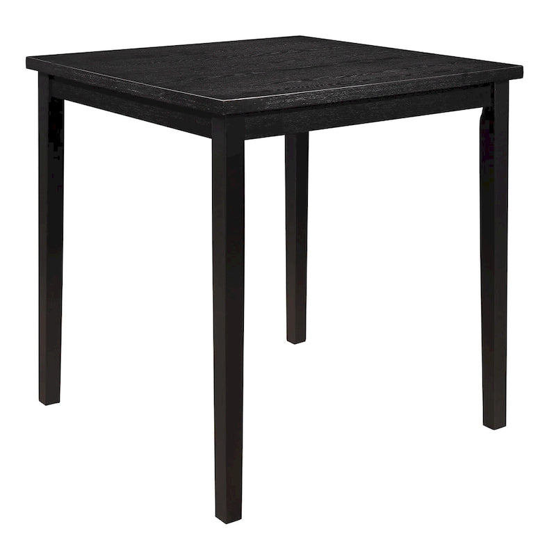 Table Rina de 91 cm, hauteur comptoir, plateau carré, 4 places, bois massif noir