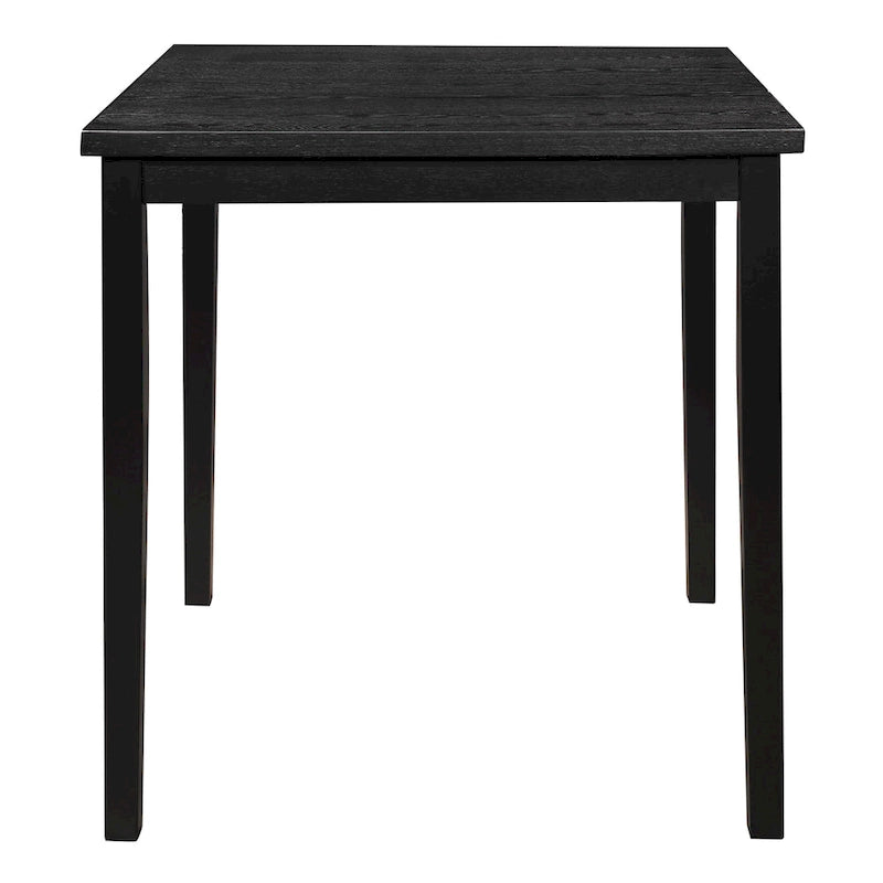 Table Rina de 91 cm, hauteur comptoir, plateau carré, 4 places, bois massif noir
