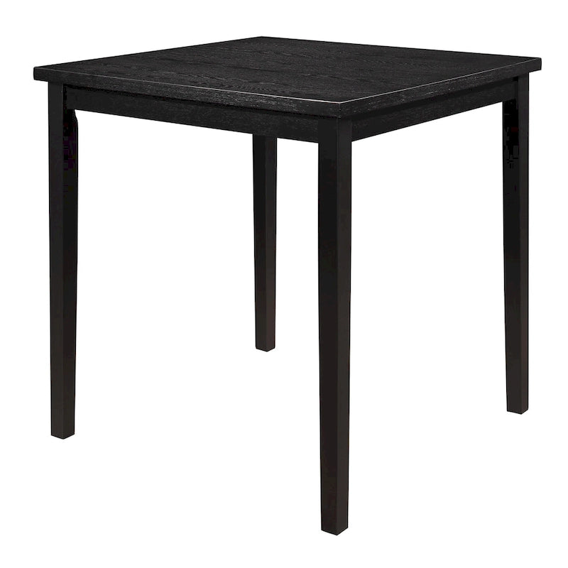 Table Rina de 91 cm, hauteur comptoir, plateau carré, 4 places, bois massif noir