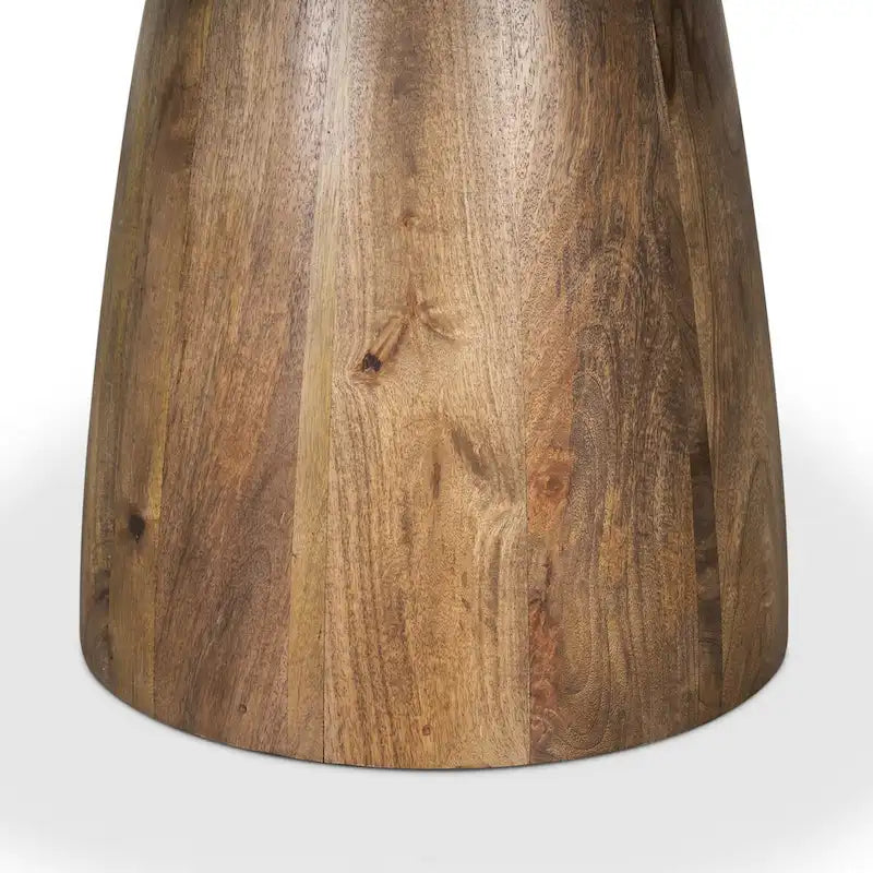 Table à manger ronde Allyson marron moyen avec piédestal en marbre rose - 42.0L x 42.0P x 30.0H
