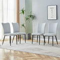 Chaises de salle à manger modernes, lot de 4, en cuir PU, rembourrées, pour cuisine