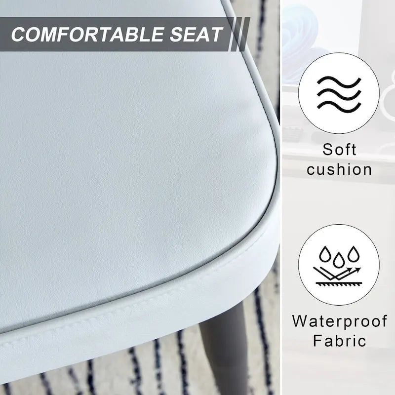Chaises de salle à manger modernes, lot de 4, en cuir PU, rembourrées, pour cuisine