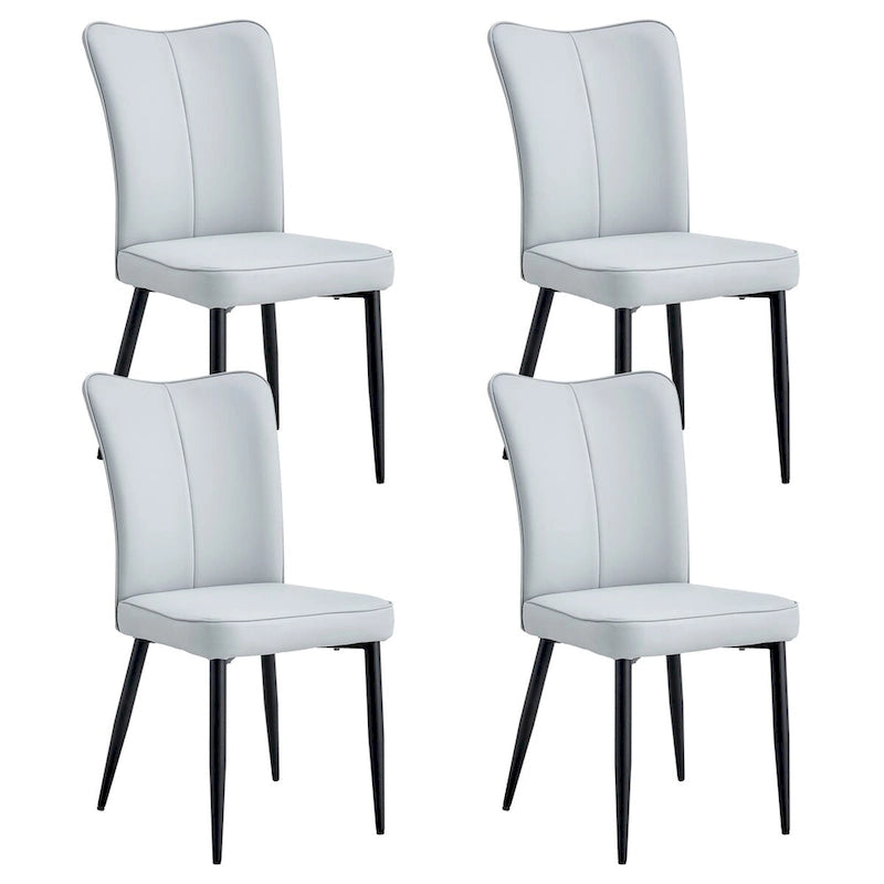 Chaises de salle à manger modernes, lot de 4, en cuir PU, rembourrées, pour cuisine