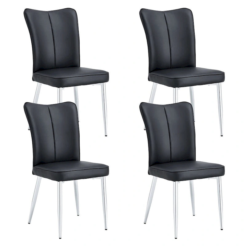 Chaises de salle à manger modernes, lot de 4, en cuir PU, rembourrées, pour cuisine