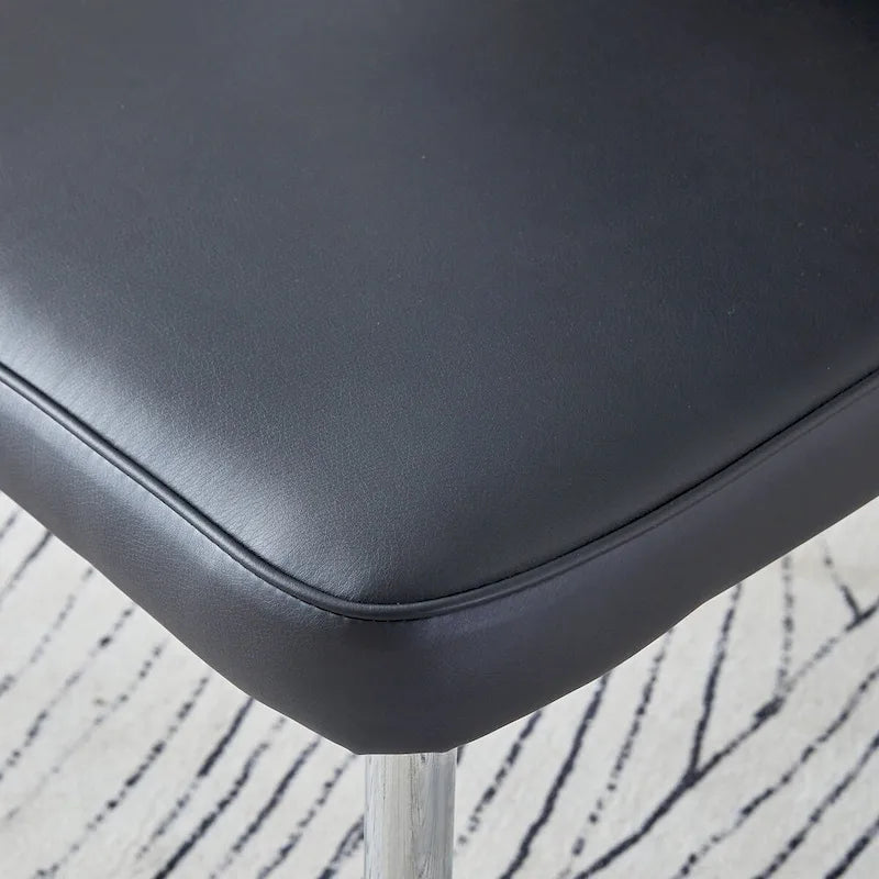 Chaises de salle à manger modernes, lot de 4, en cuir PU, rembourrées, pour cuisine