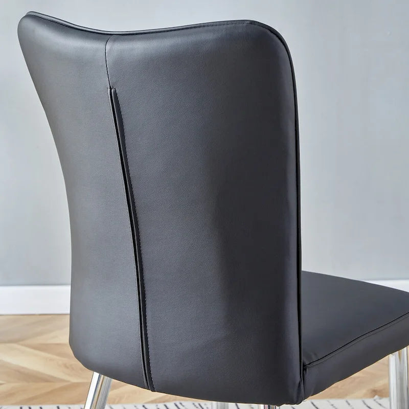 Chaises de salle à manger modernes, lot de 4, en cuir PU, rembourrées, pour cuisine