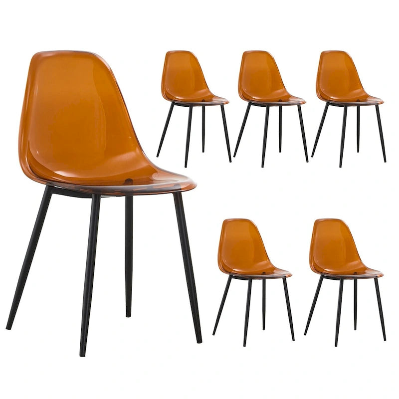 Lot de 6 chaises de salle à manger modernes, minimalistes et transparentes