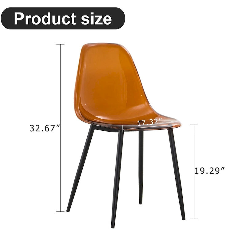 Lot de 6 chaises de salle à manger modernes, minimalistes et transparentes