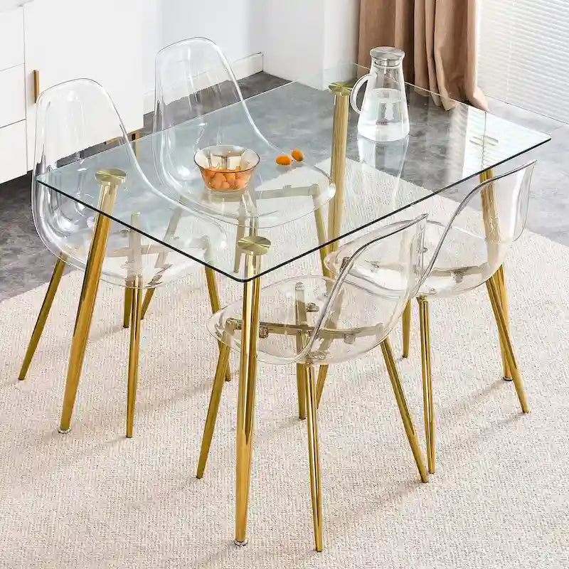 Lot de 6 chaises de salle à manger modernes, minimalistes et transparentes