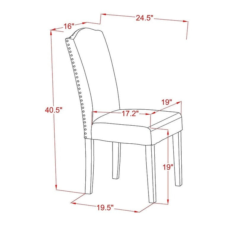 East West Furniture – Ensemble de salle à manger – Une table rectangulaire et des chaises en tissu de lin couleur café foncé, Acajou (Option de pièces)