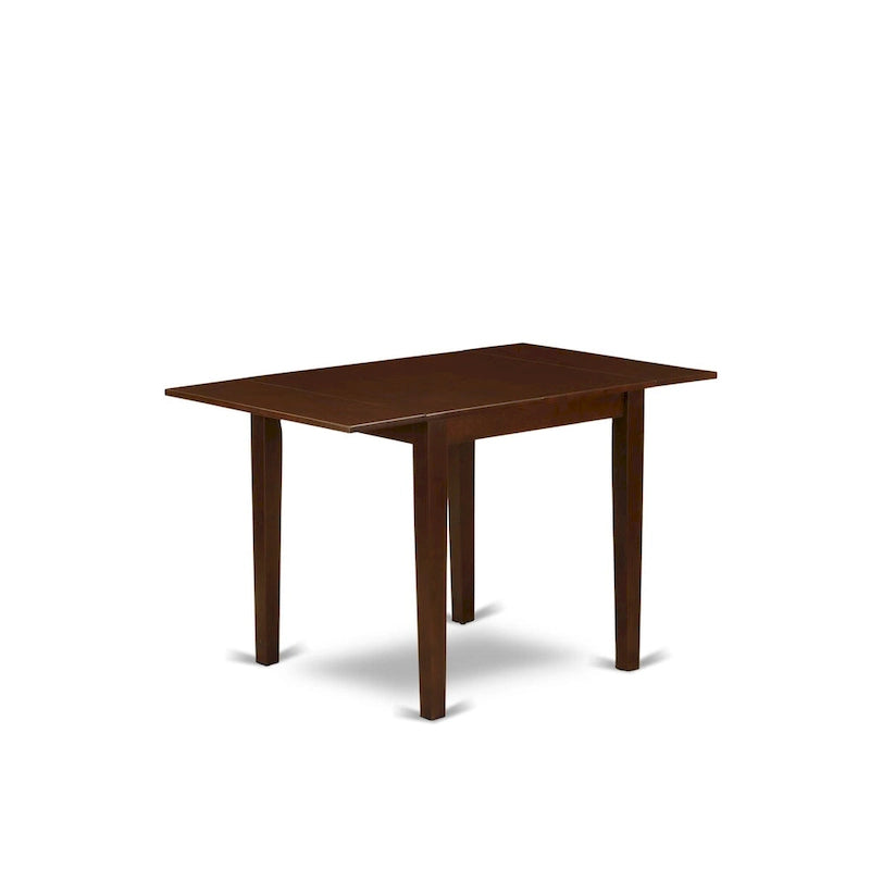 East West Furniture – Ensemble de salle à manger – Une table rectangulaire et des chaises en tissu de lin couleur café foncé, Acajou (Option de pièces)