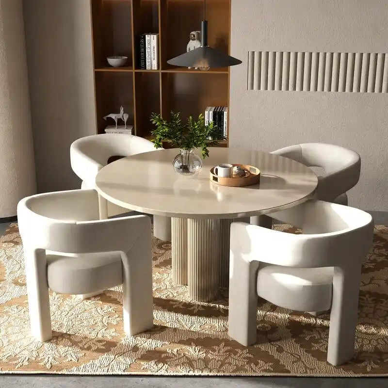 SEYNAR Chaise de salle à manger moderne et glamour en velours, fauteuil d'appoint à dossier ouvert, lot de 4