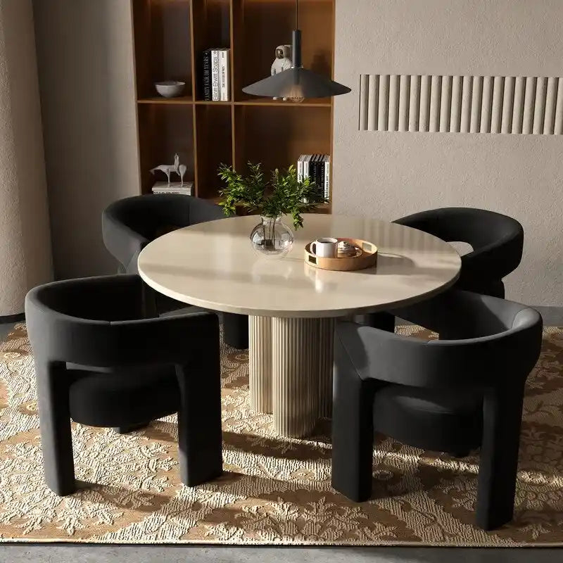 SEYNAR Chaise de salle à manger moderne et glamour en velours, fauteuil d'appoint à dossier ouvert, lot de 4
