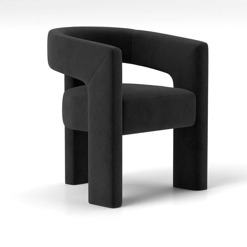 SEYNAR Chaise de salle à manger moderne et glamour en velours, fauteuil d'appoint à dossier ouvert, lot de 4