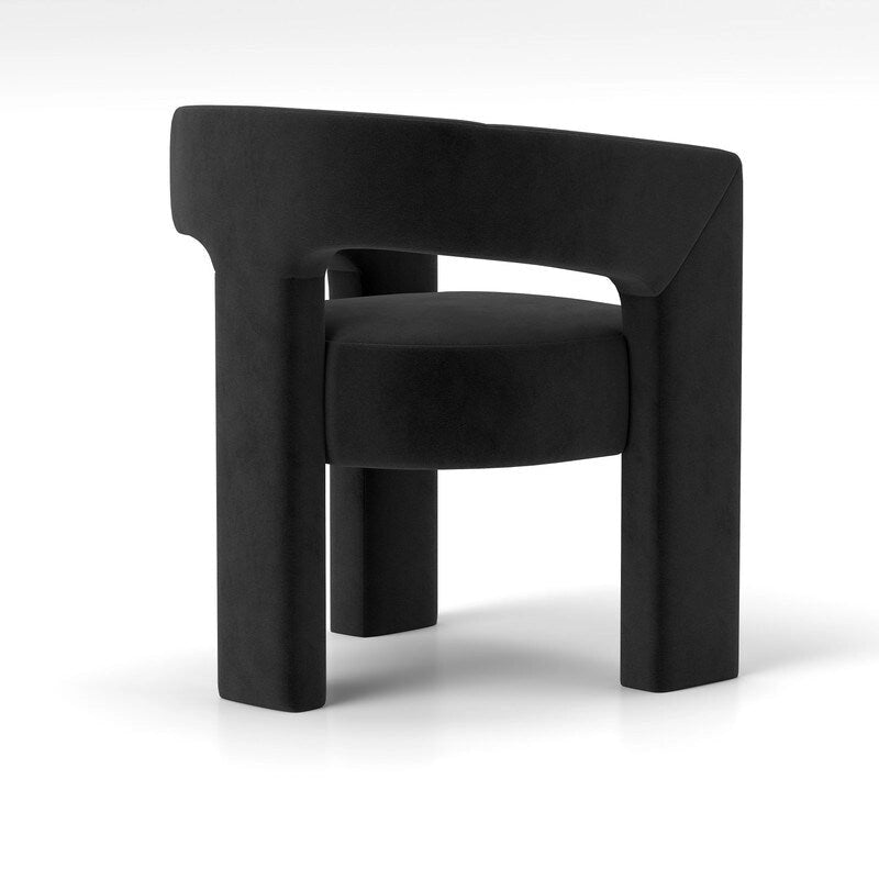 SEYNAR Chaise de salle à manger moderne et glamour en velours, fauteuil d'appoint à dossier ouvert, lot de 4