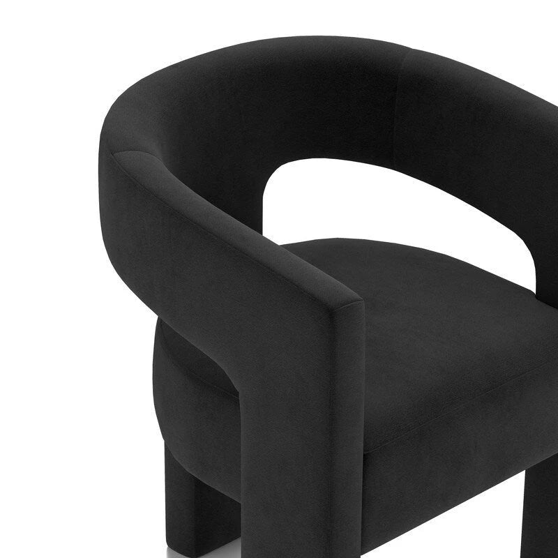 SEYNAR Chaise de salle à manger moderne et glamour en velours, fauteuil d'appoint à dossier ouvert, lot de 4