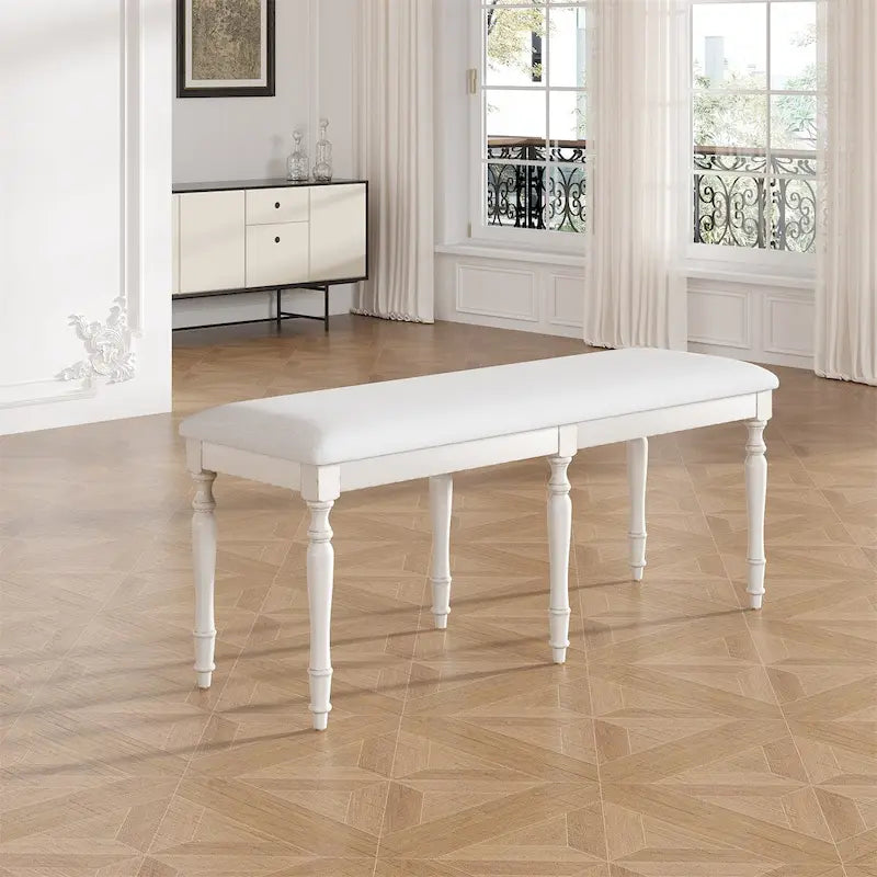 Banc de salle à manger capitonné traditionnel vintage de 128 cm
