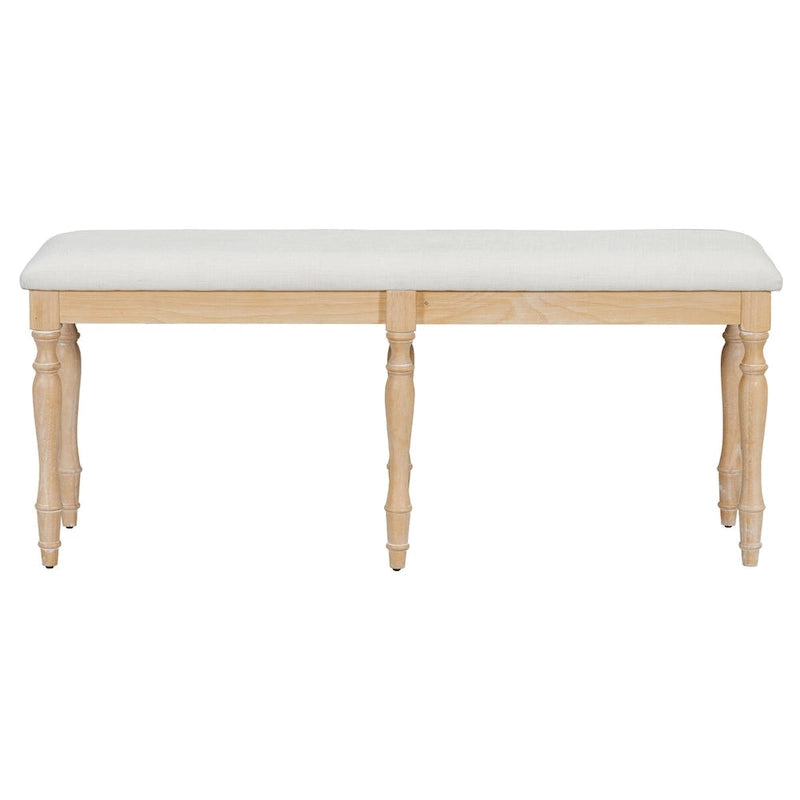 Banc de salle à manger capitonné traditionnel vintage de 128 cm