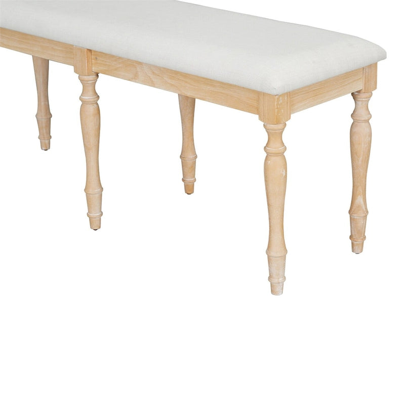 Banc de salle à manger capitonné traditionnel vintage de 128 cm