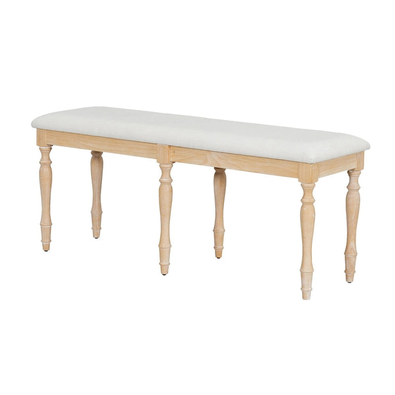 Banc de salle à manger capitonné traditionnel vintage de 128 cm