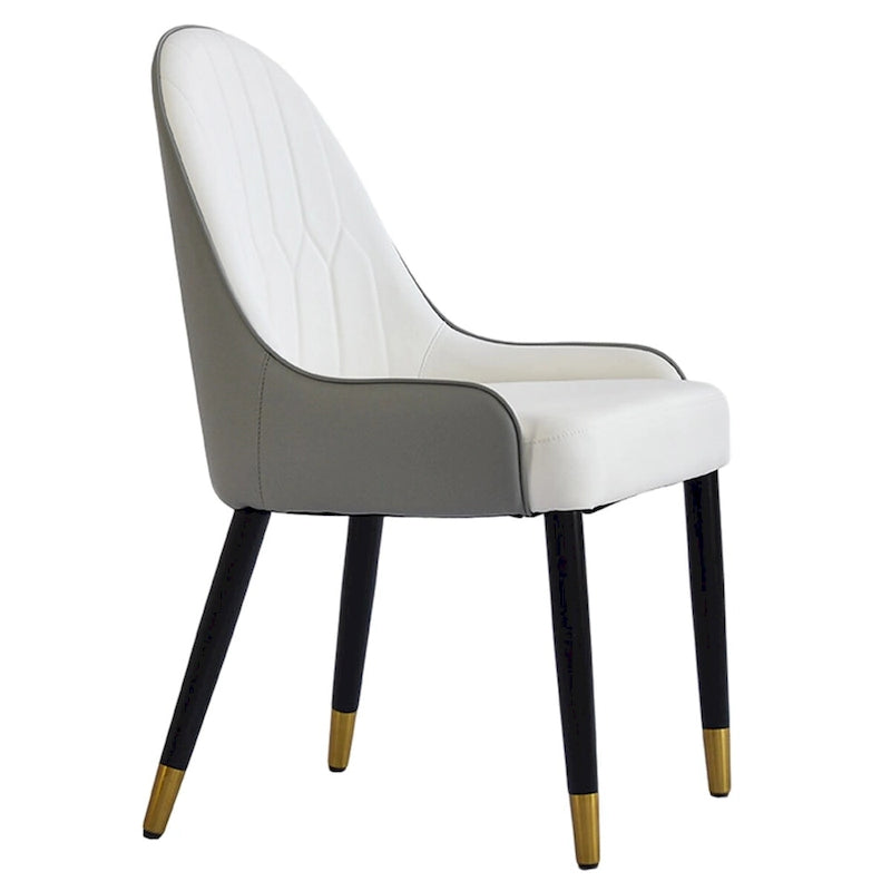 Lot de 2 chaises de salle à manger modernes en cuir synthétique avec pieds en métal