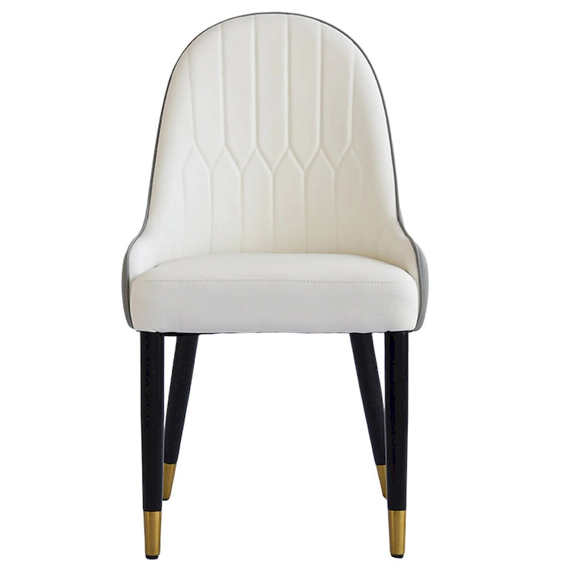 Lot de 2 chaises de salle à manger modernes en cuir synthétique avec pieds en métal