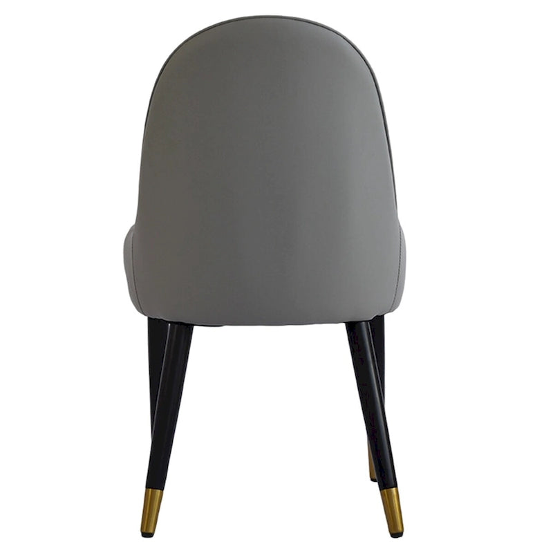 Lot de 2 chaises de salle à manger modernes en cuir synthétique avec pieds en métal