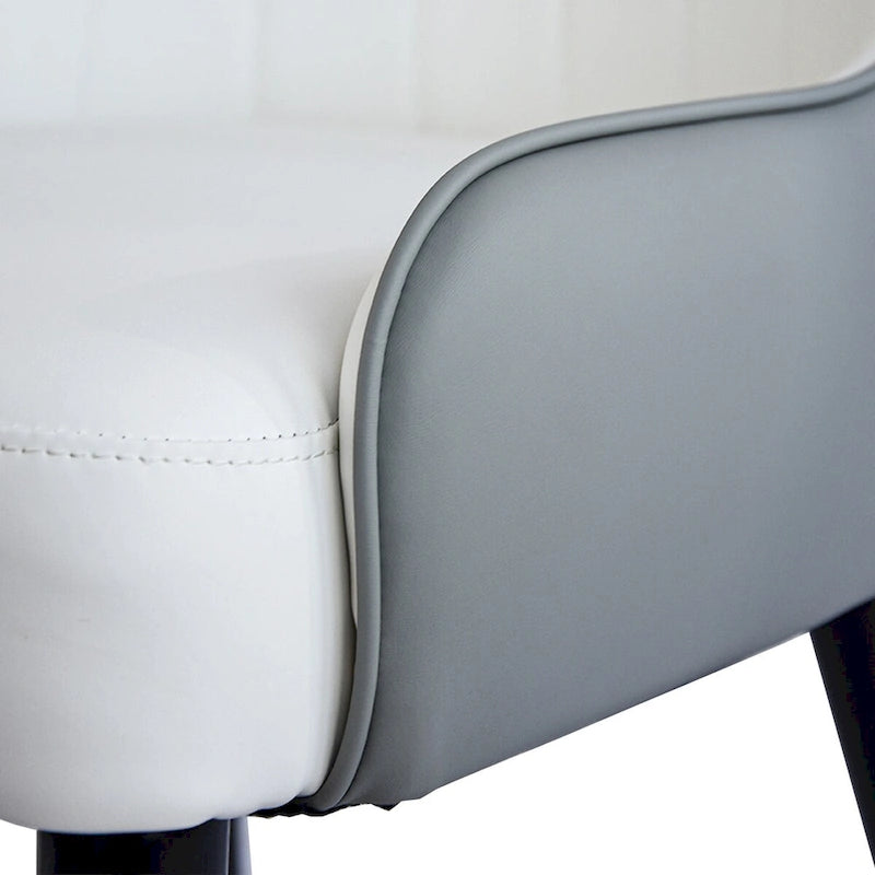 Lot de 2 chaises de salle à manger modernes en cuir synthétique avec pieds en métal