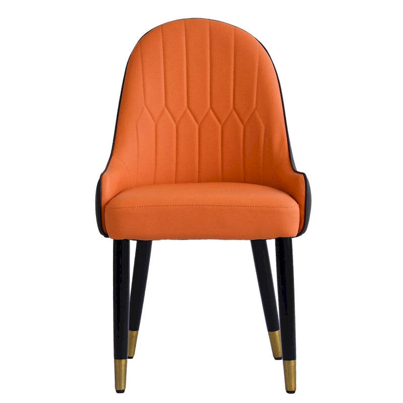 Lot de 2 chaises de salle à manger modernes en cuir synthétique avec pieds en métal