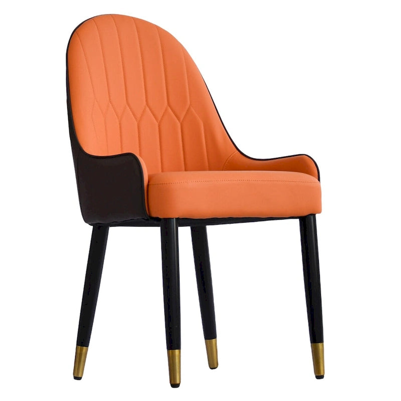 Lot de 2 chaises de salle à manger modernes en cuir synthétique avec pieds en métal