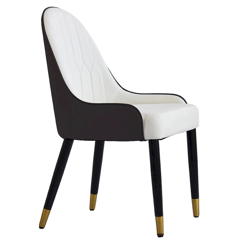 Lot de 2 chaises de salle à manger modernes en cuir synthétique avec pieds en métal