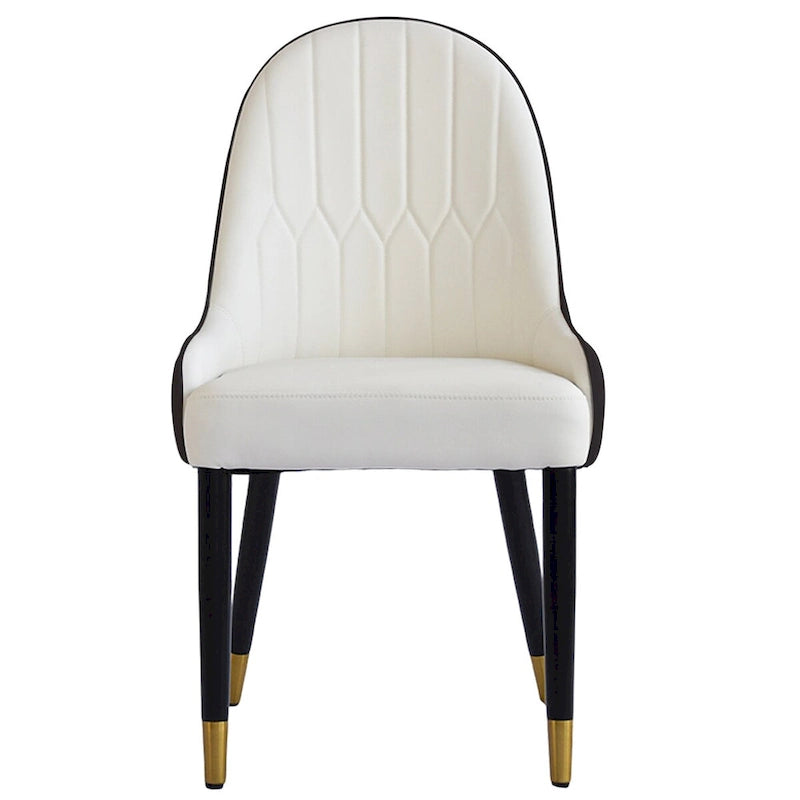 Lot de 2 chaises de salle à manger modernes en cuir synthétique avec pieds en métal
