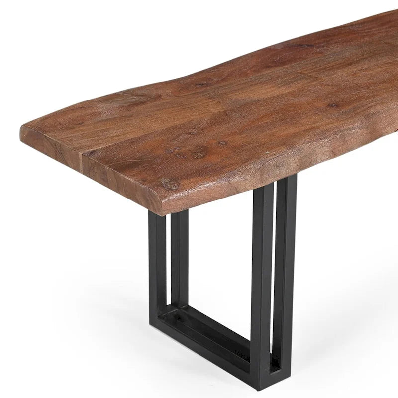 Banc de salle à manger en bois massif Sparrow - Marron
