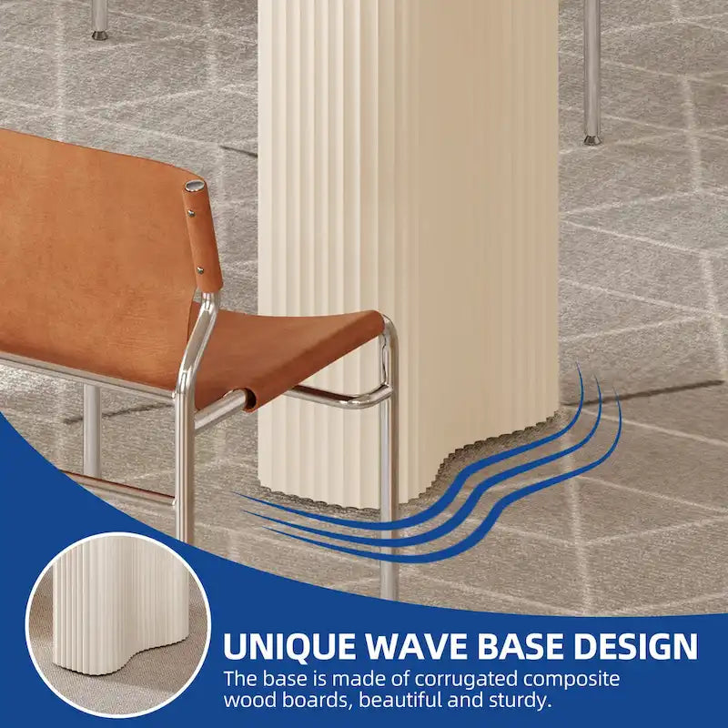 Table à manger moderne Moasis pour cuisine salle à manger 6-8 personnes Blanc crème