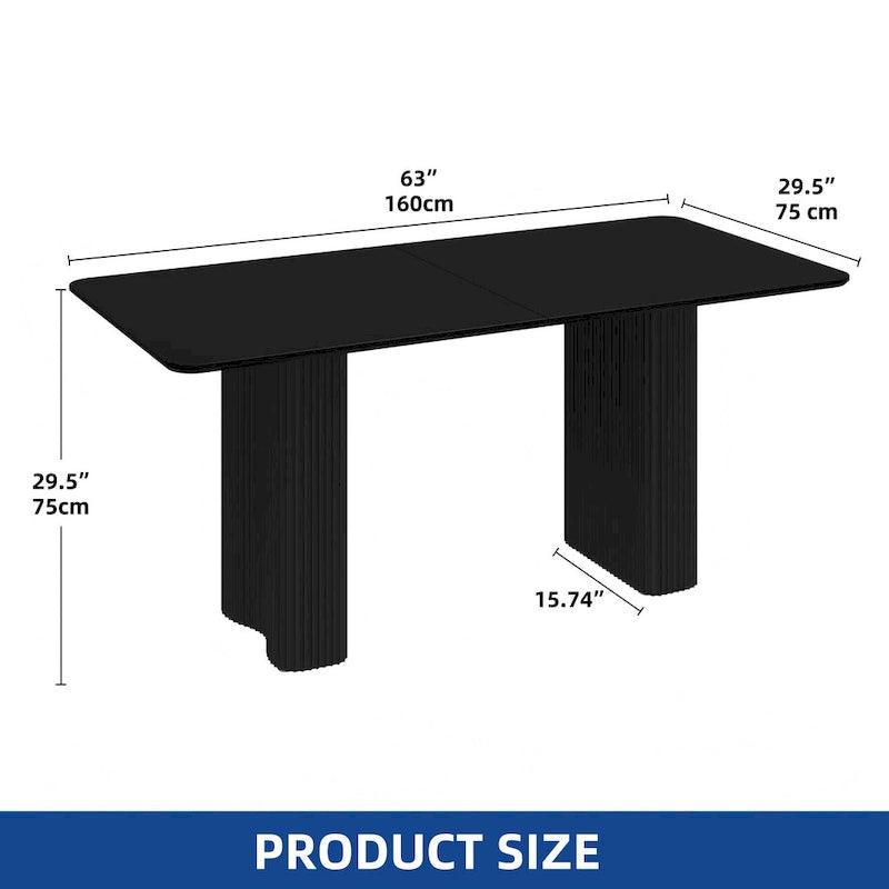 Table à manger moderne Moasis pour cuisine salle à manger 6-8 personnes Blanc crème