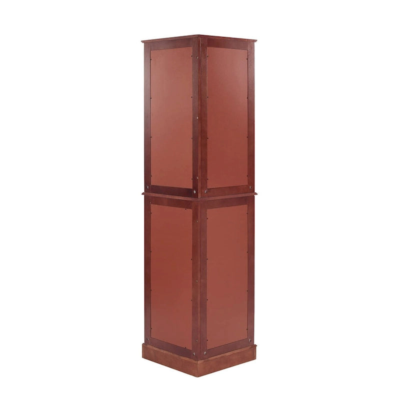 Vitrine d'angle avec éclairage, étagères réglables en verre trempé, fond miroir