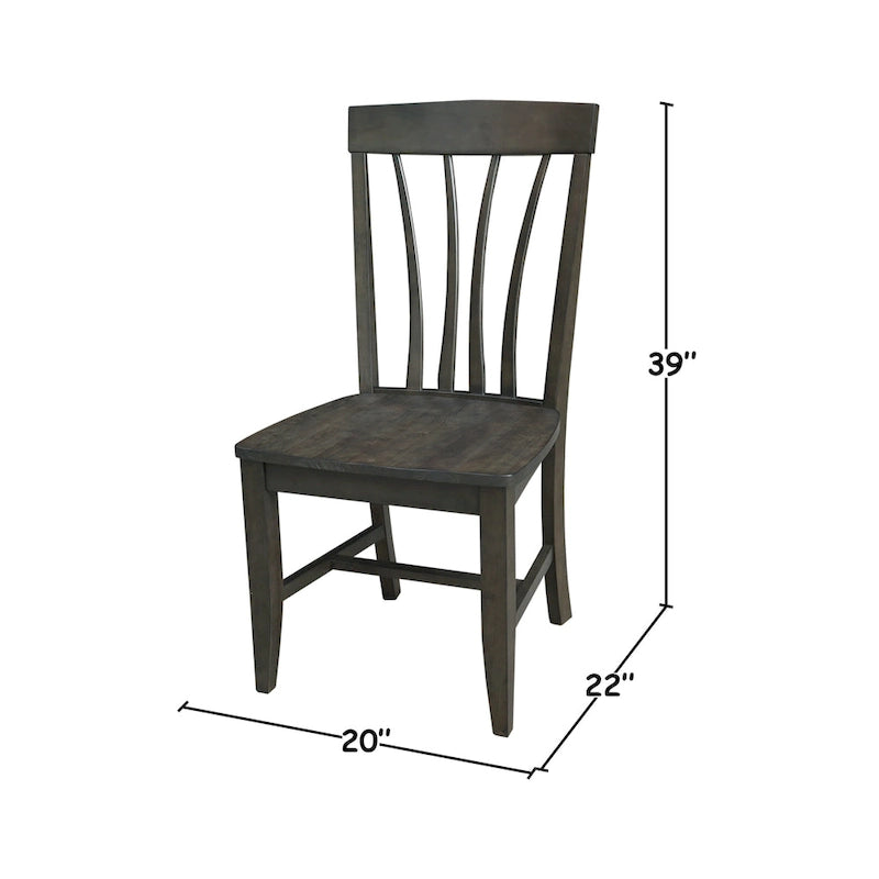 Lot de 2 chaises Fanback Soma en bois massif