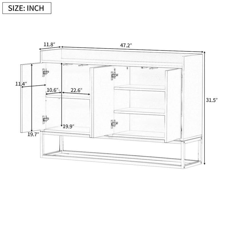 Buffet moderne élégant avec grand espace de rangement