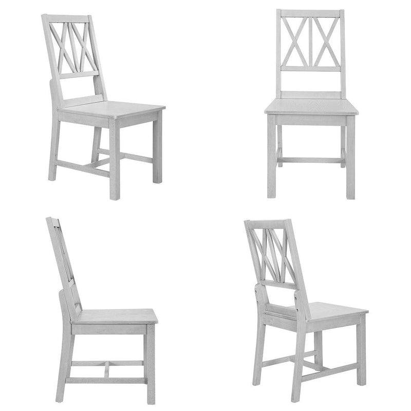 Ensemble de table à manger ronde extensible en bois massif pour 4 personnes, pour cuisine et salle à manger, style ferme