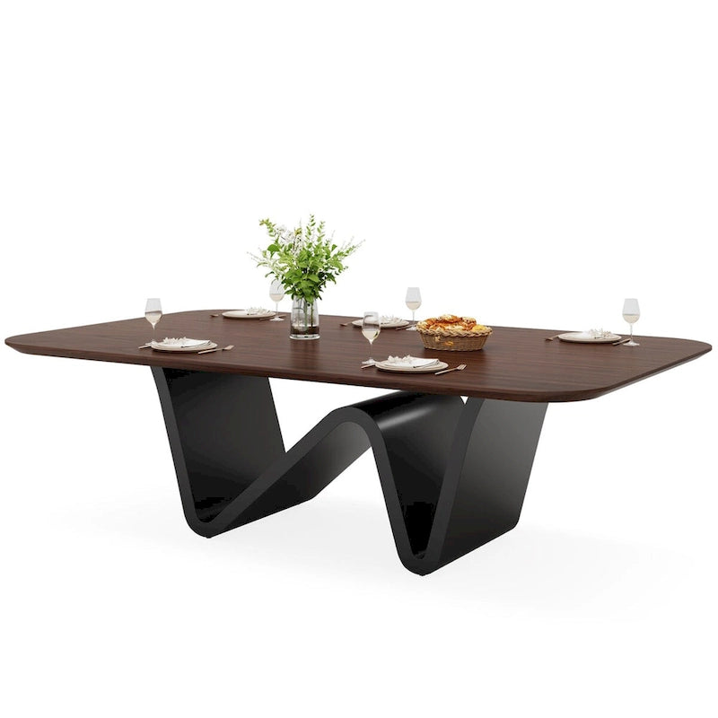 Table à manger rectangulaire en pierre frittée de 199,9 cm pour 6 à 8 personnes - N/A