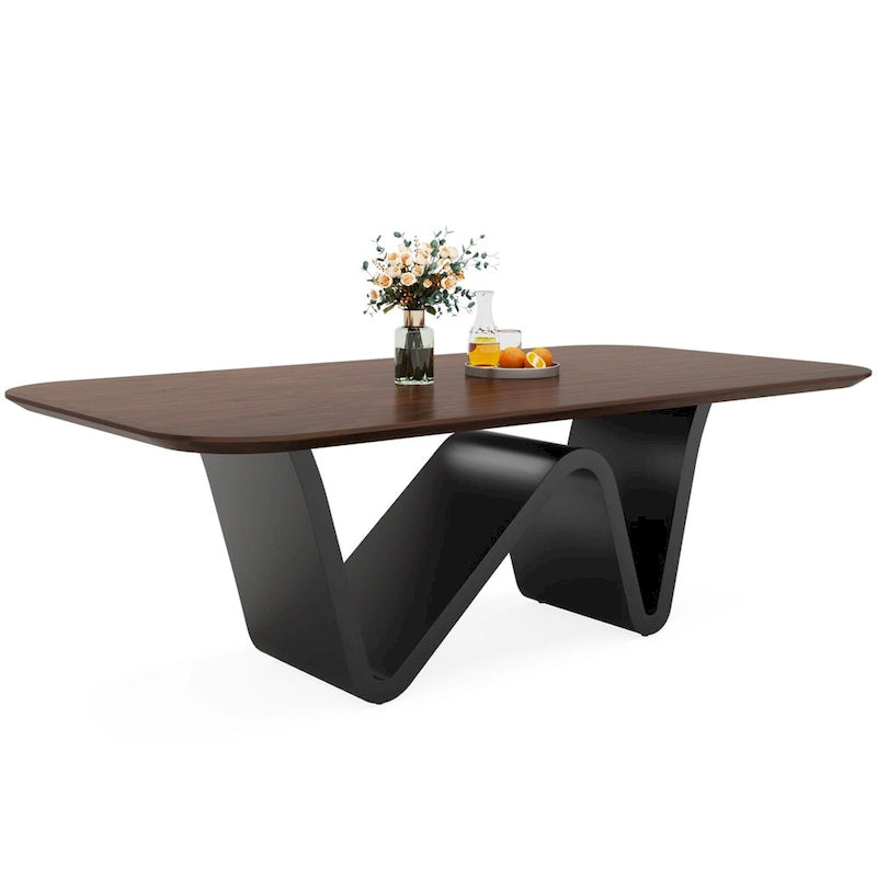 Table à manger rectangulaire en pierre frittée de 199,9 cm pour 6 à 8 personnes - N/A