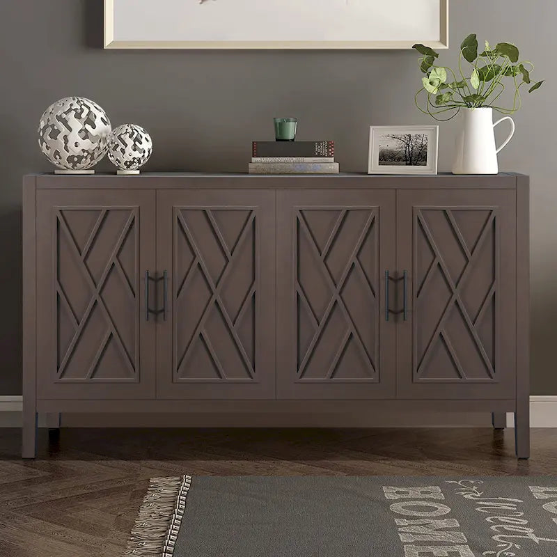 Buffet à 4 portes en bois sergé