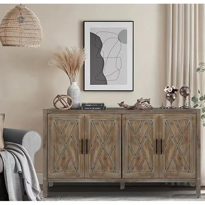 Buffet à 4 portes en bois sergé