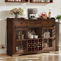 Moasis Farmhouse Buffet avec Rangement pour Bouteilles de Vin et Tiroirs