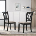 Lot de 2 chaises de salle à manger tapissées en tissu