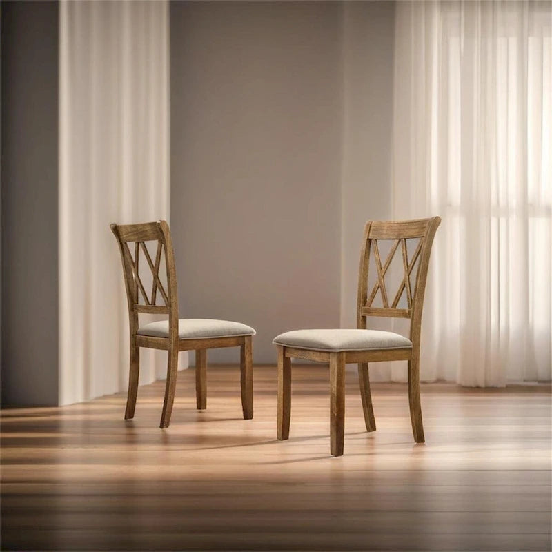 Lot de 2 chaises de salle à manger tapissées en tissu