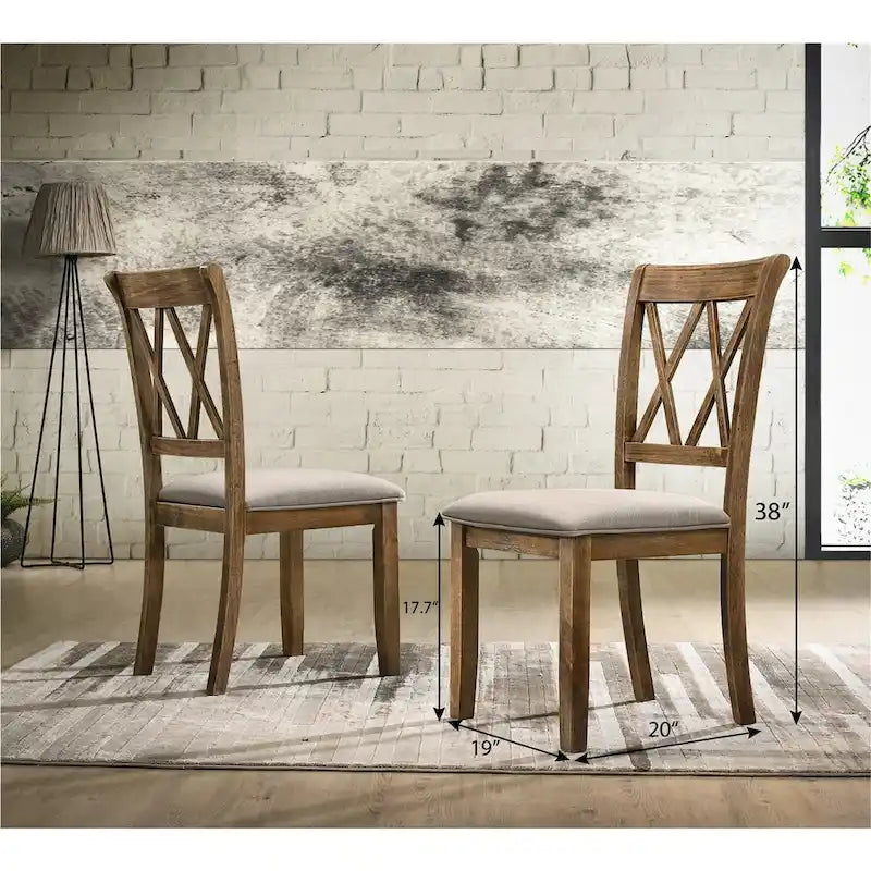 Lot de 2 chaises de salle à manger tapissées en tissu